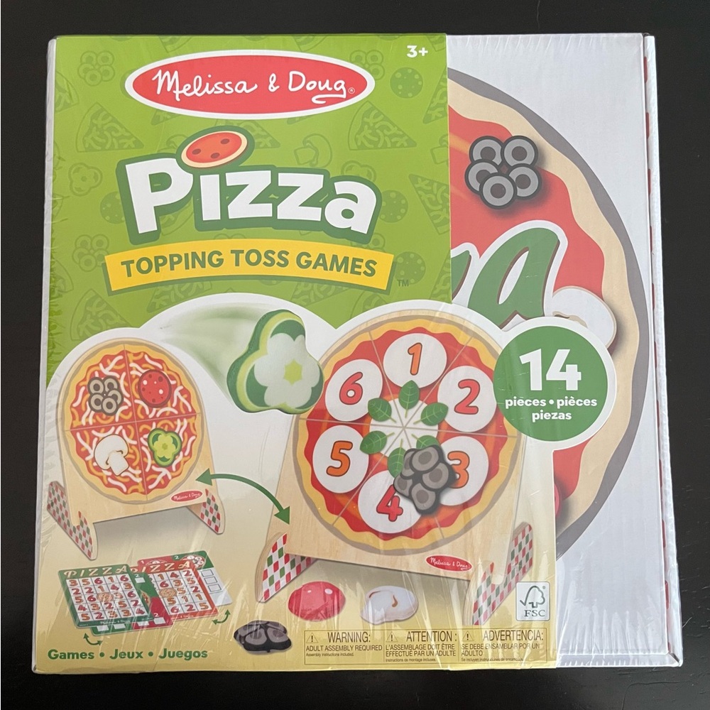 Melissa & Doug Pizza Topping Toss Game - Green, Red, White, Black
